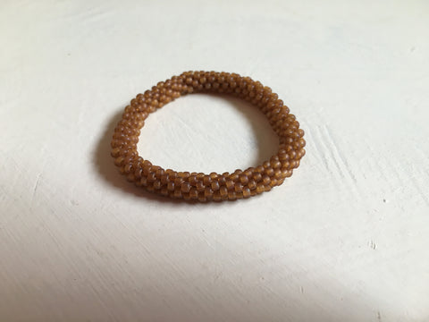 Beautiful hand-crafted slim bracelet - Caramel colour