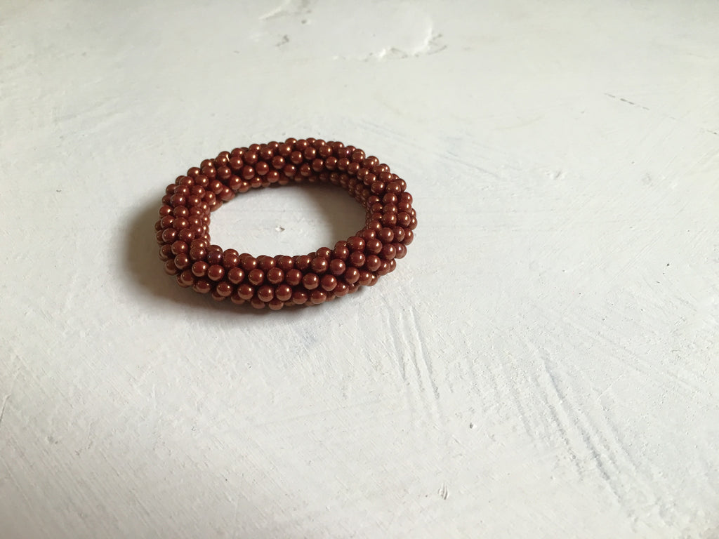 Beautiful hand-crafted bracelet - Copper colour